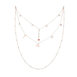 Biryole Stone Long Chain Silver Necklace - Elegant Jewelry