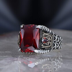Chain Series 925 Sterling Zircon Stone Men's Silver Ring - Elegant Jewelry