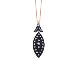 Diamond Mounted Marquise Silver Necklace - Elegant Jewelry