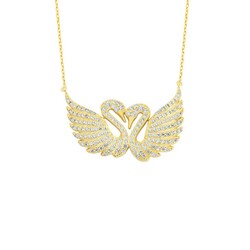 Double Swans Silver Necklace - Elegant Jewelry