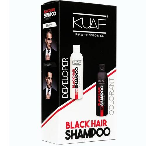 Kuaf White Hair Concealing Black Shampoo - Black Hair Shampoo 250 ML + 250 Ml - 1