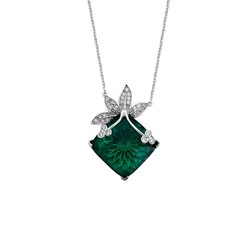 Leaf Stone Silver Necklace - Elegant Jewelry