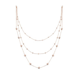 Long Silver Necklace With Rows - Elegant Jewelry