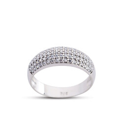 Micro White Color Silver Wedding Ring - Elegant Jewelry