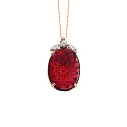 Oval Hooded Stone Silver Necklace - Elegant Jewelry