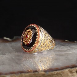 Silver Men's Ring With Rhodium Plated Zircon Stone - Elegant Jewelry