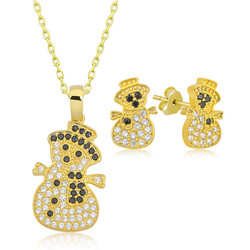 Silver Snowman Women's Set - Elegant Jewelry
