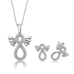 Silver Winged Infinity Women's Set - Elegant Jewelry