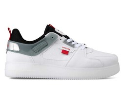 Wickers 2597 Men's Sneakers Leather - White/Black/Red - BestOf Shoes