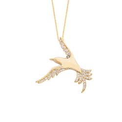 Zümrüd'Ü Anka Bird Silver Necklace - Elegant Jewelry