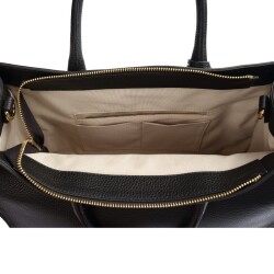 Guzini 8101 Women's Genuine Leather Handbag - Black - 5