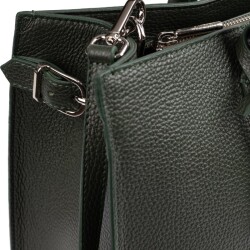 Guzini 8101 Women's Genuine Leather Handbag - Dark Green - 6