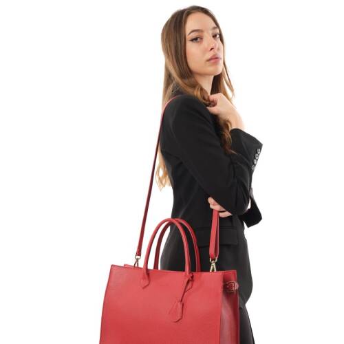 حقيبة يد نسائية من الجلد الطبيعي من جوزيني 8101 - أحمر - 6